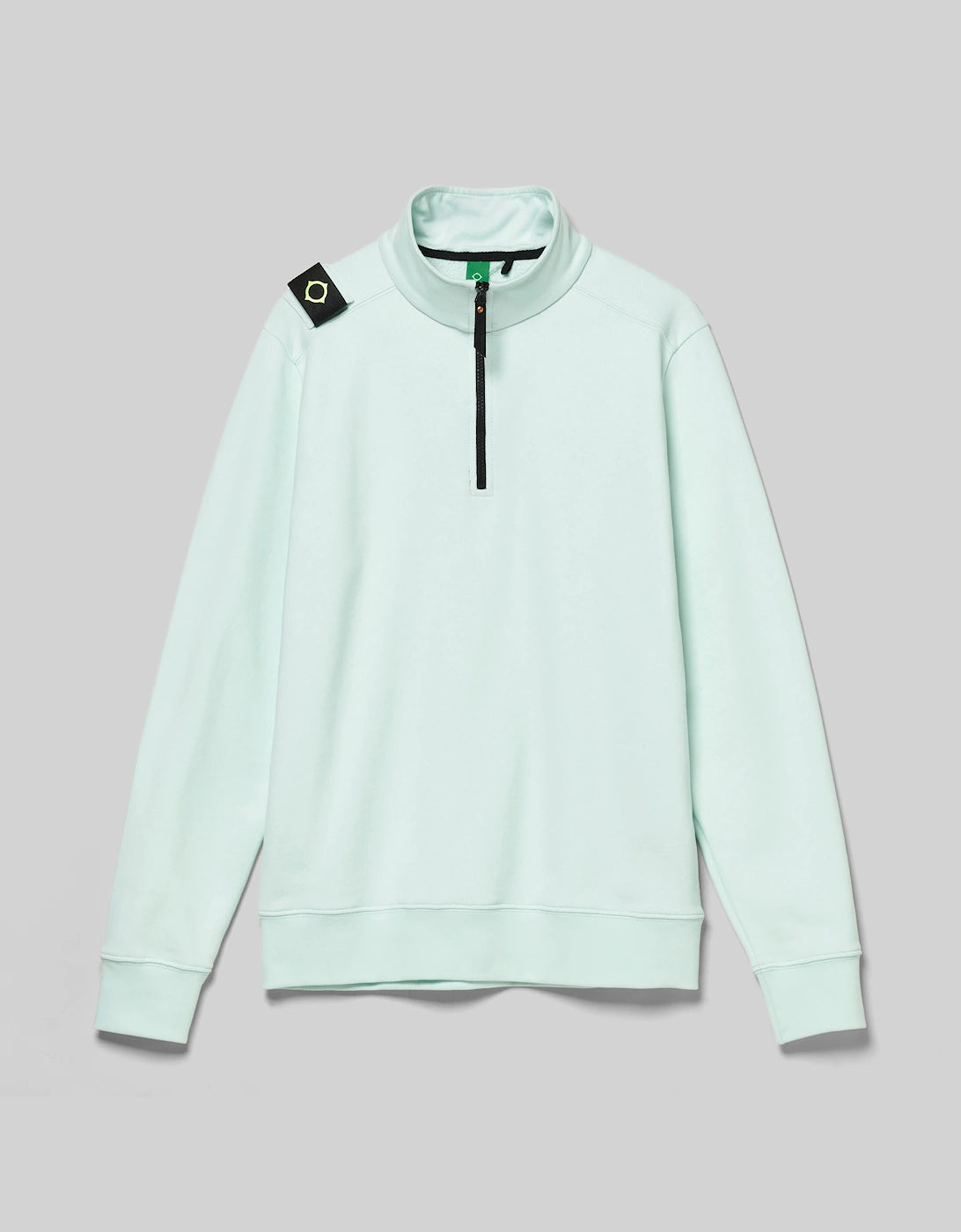 MA.Strum Frost quarter zip sweatshirt jumper in cozy fabric, featuring a high collar and comfortable fit.