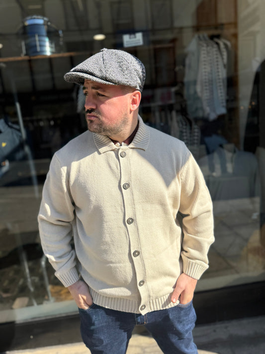Tweed Newsboy Flat Cap Light Grey