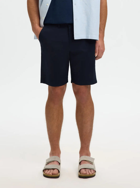 Selected Slim-Miles Flex Chino Shorts Navy - RD1 Clothing