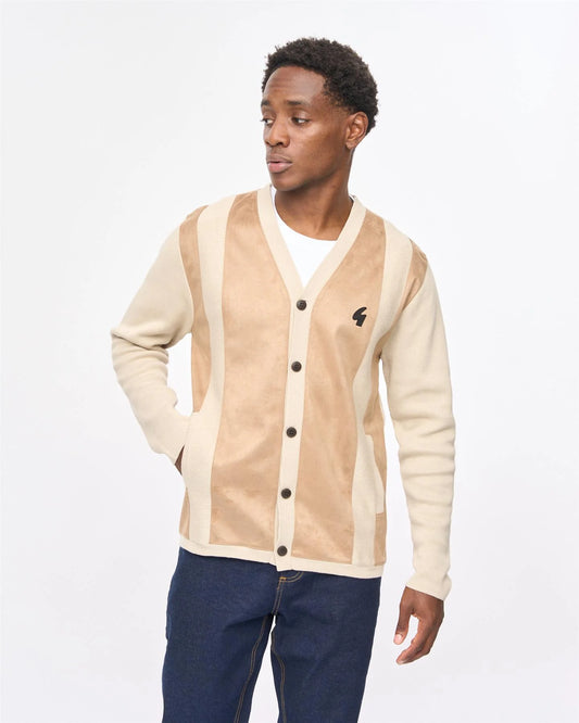 Gabicci Vintage Hurst Long Sleeve Knit Cardigan Linen