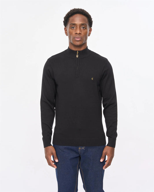 Gabicci Naxton Quarter Zip Jumper Black