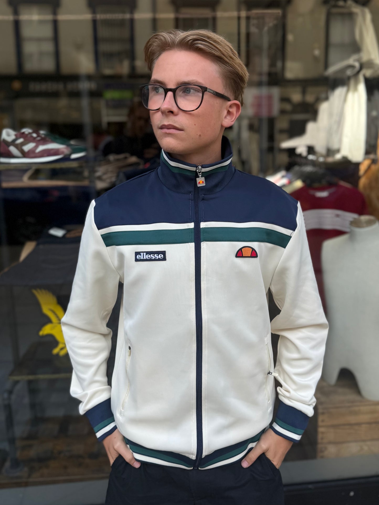 Ellesse Vignola Track Top Off Ecru/Navy