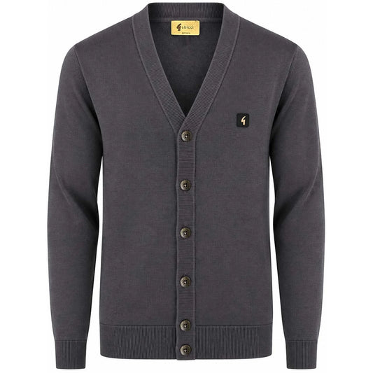 Gabicci Vintage Macklin Longsleeve Button Through Cardigan Charcoal