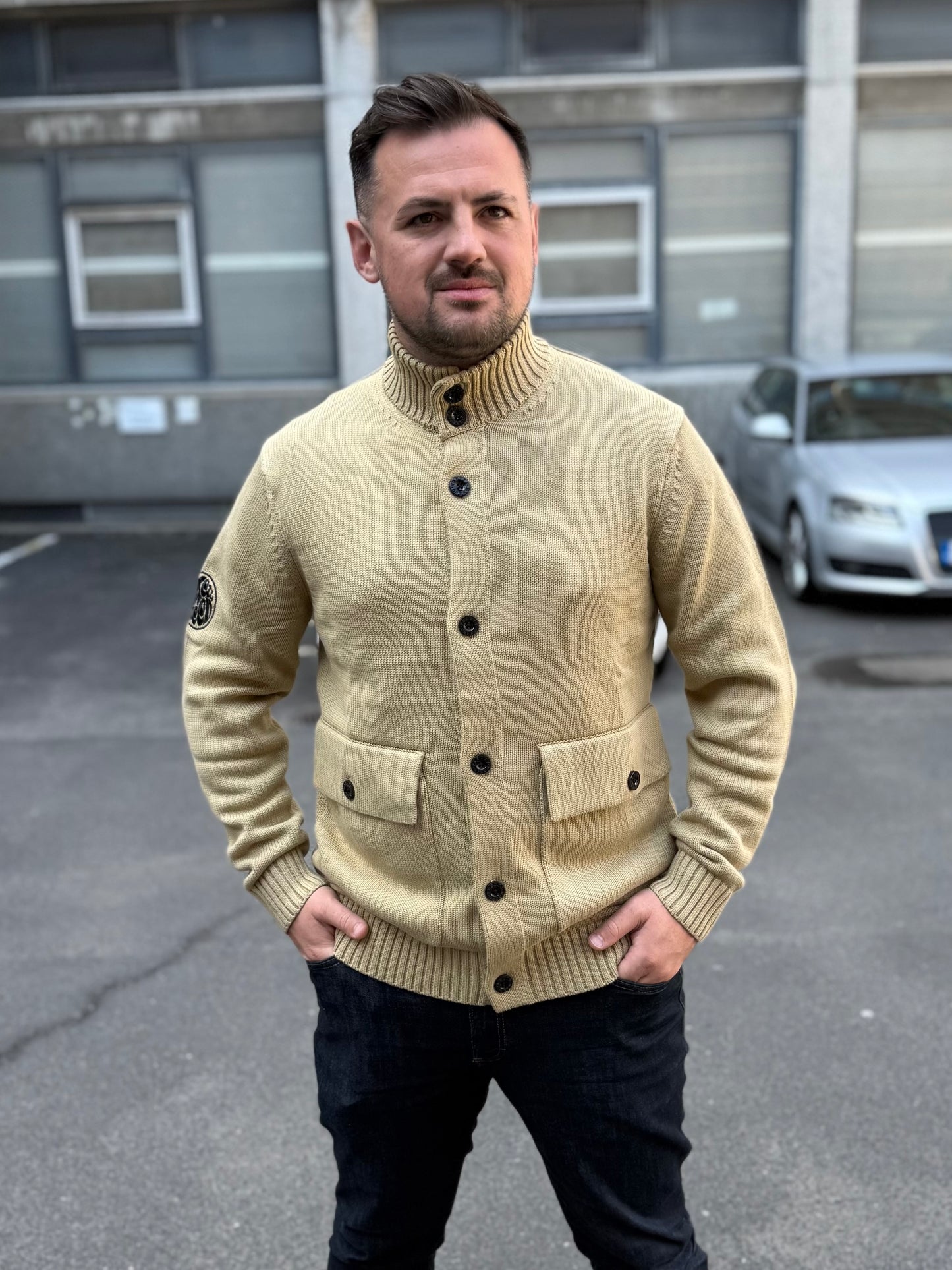 Pretty Green Temperance Funnel Neck Knitted Jumper Camel