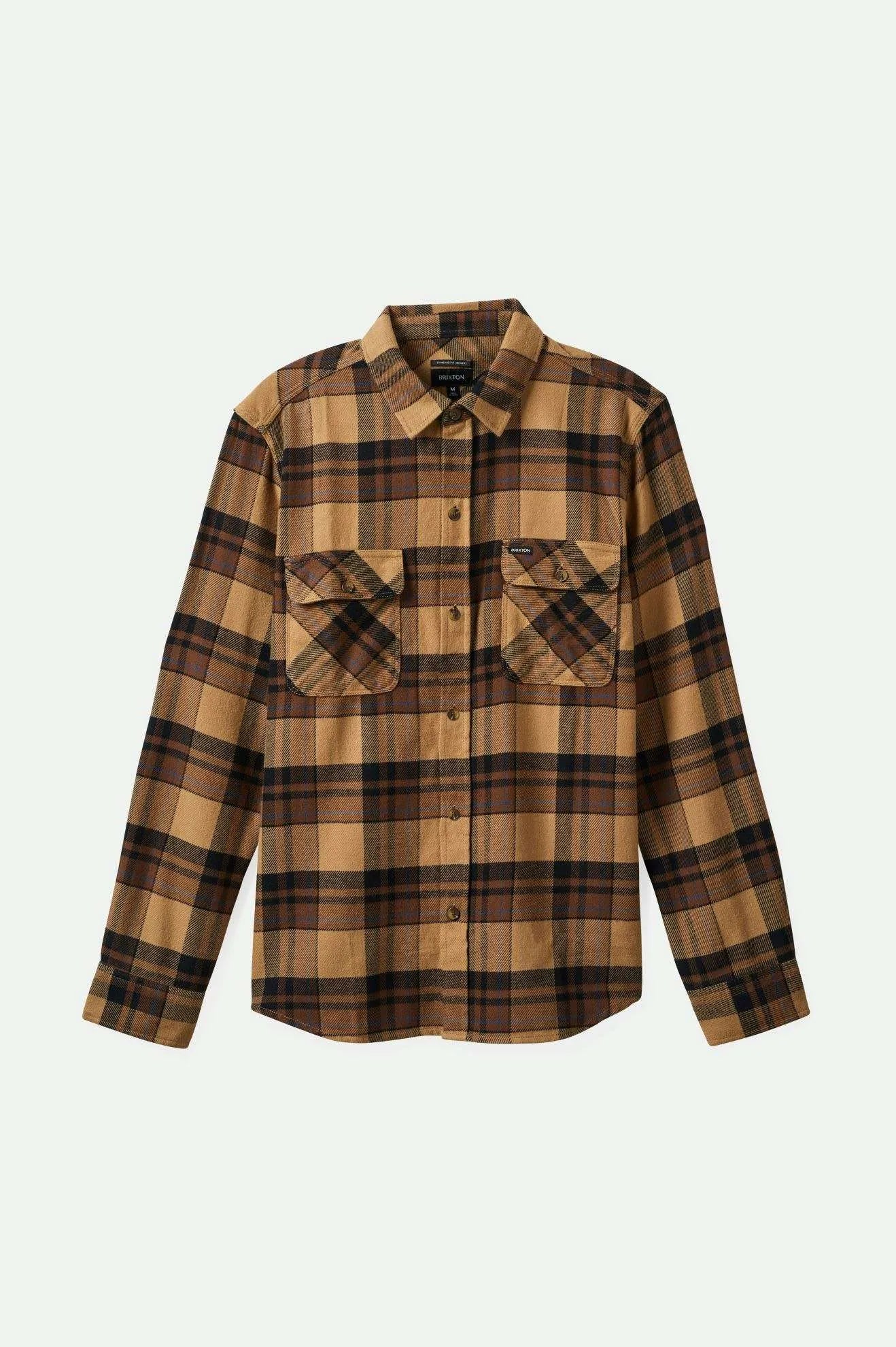 Brixton Bowery LS Flannel Shirt In Brown