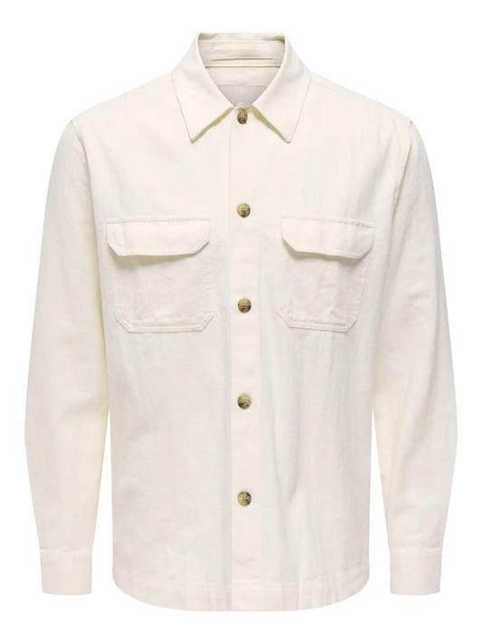 Only & Sons Onscot L/S Shirt Cream