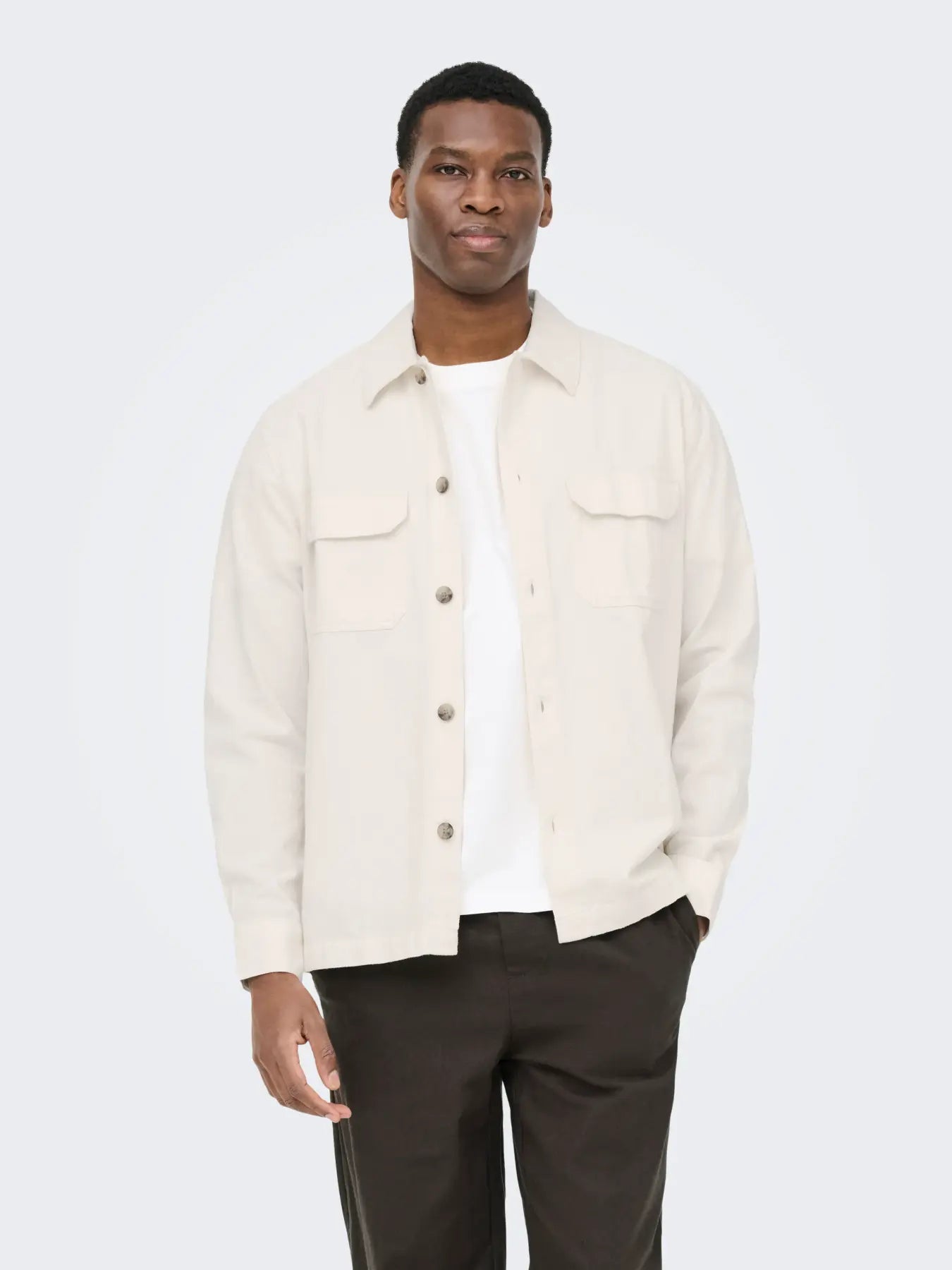 Only & Sons Onscot L/S Shirt Cream