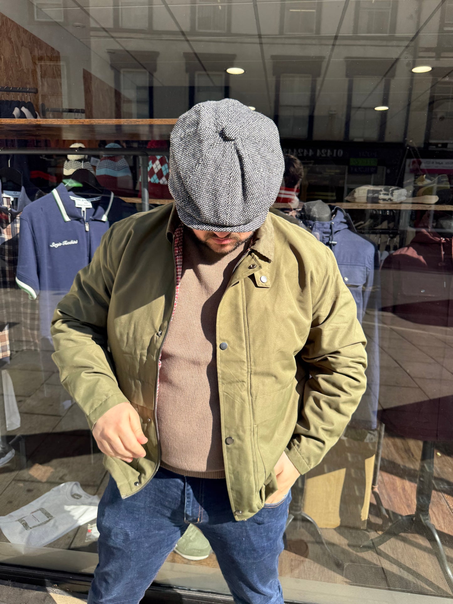 Tweed Newsboy Flat Cap Grey