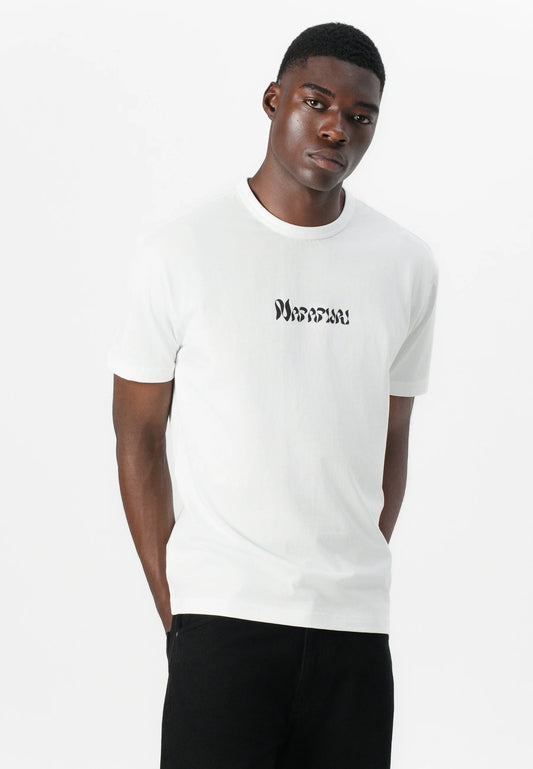 Napapijri BRETBY SS tee, light-colored short-sleeve men's t-shirt with logo print, casual apparel for everyday wear