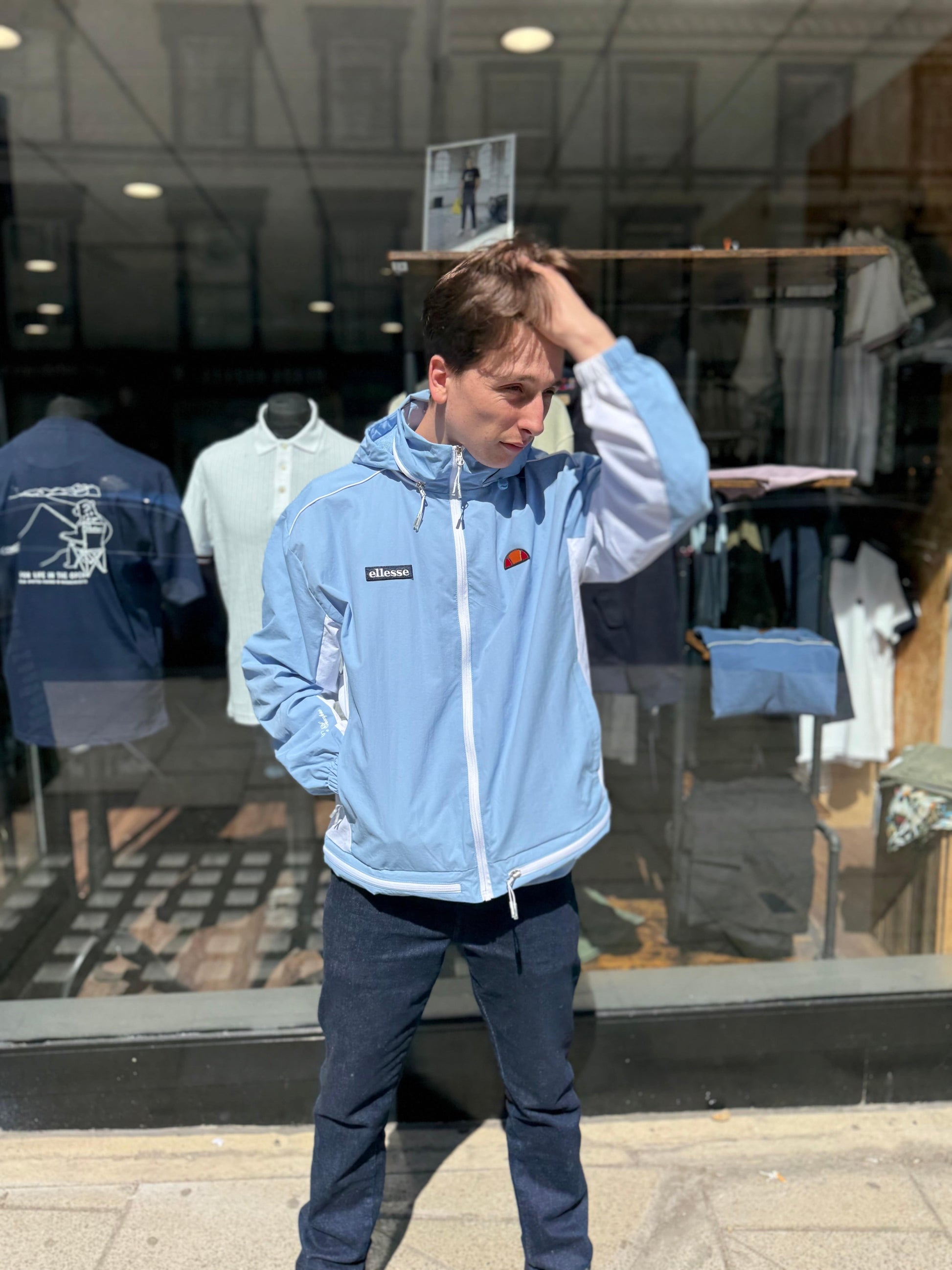 Ellesse Gandini FZ Jacket In Light Blue - Vivere Per Sempre Range - RD1 Clothing