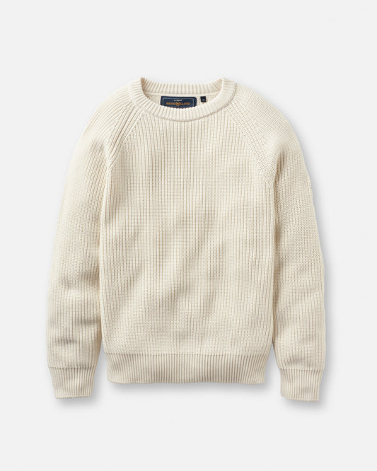 Henri Lloyd Golant Ribbed Crew In Ecru