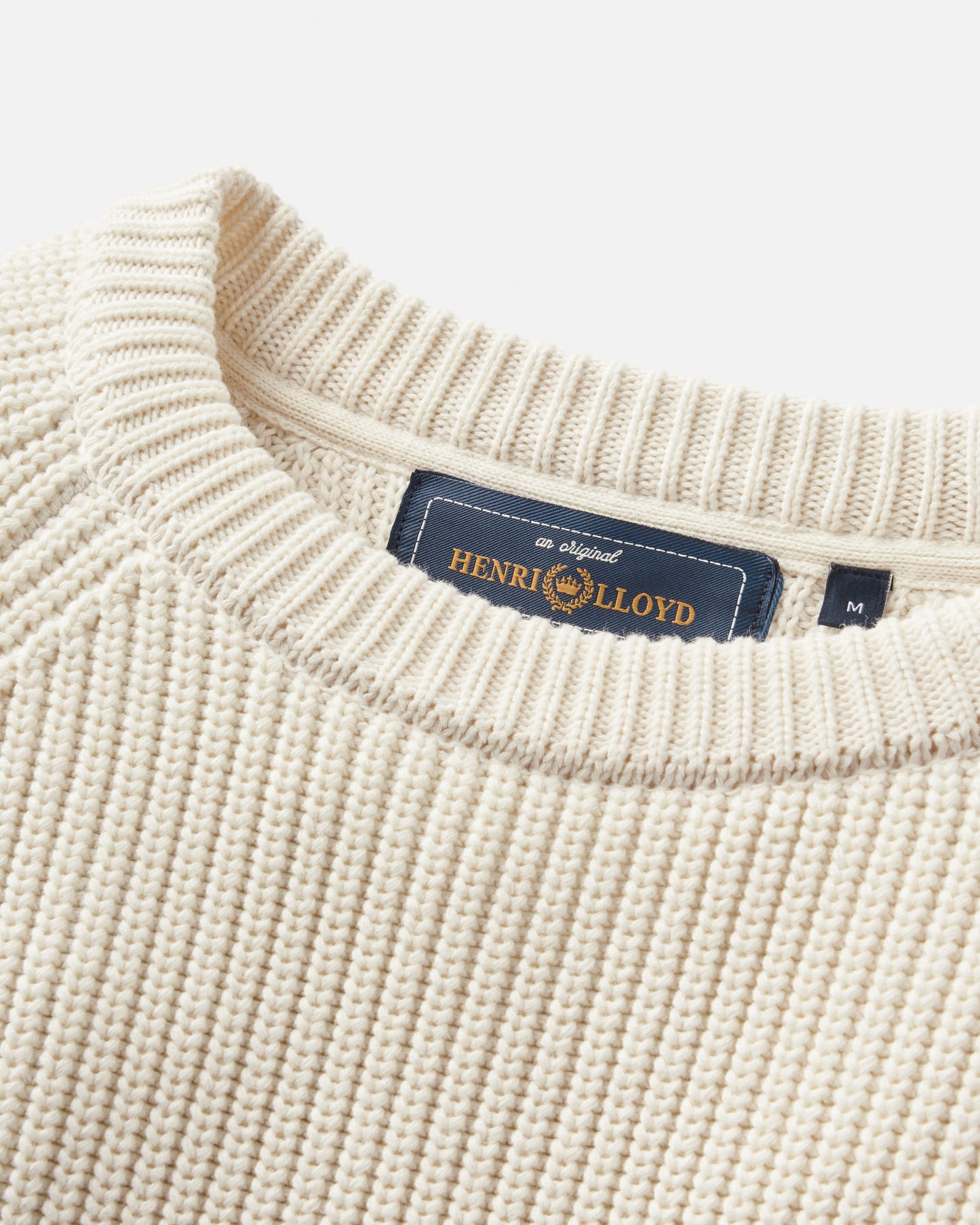 Henri Lloyd Golant Ribbed Crew In Ecru