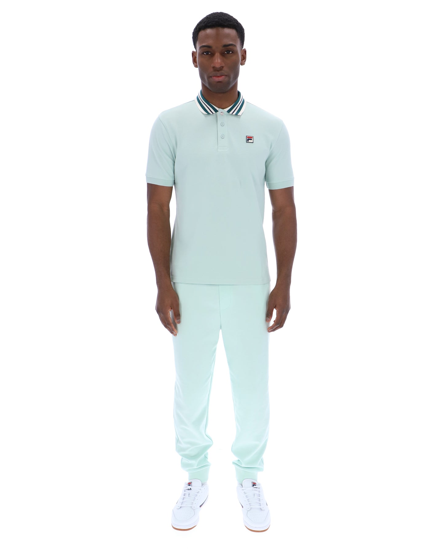 Fila Vintage Achille Three Button Heritage Tape Basic Polo Surf Spray - RD1 Clothing