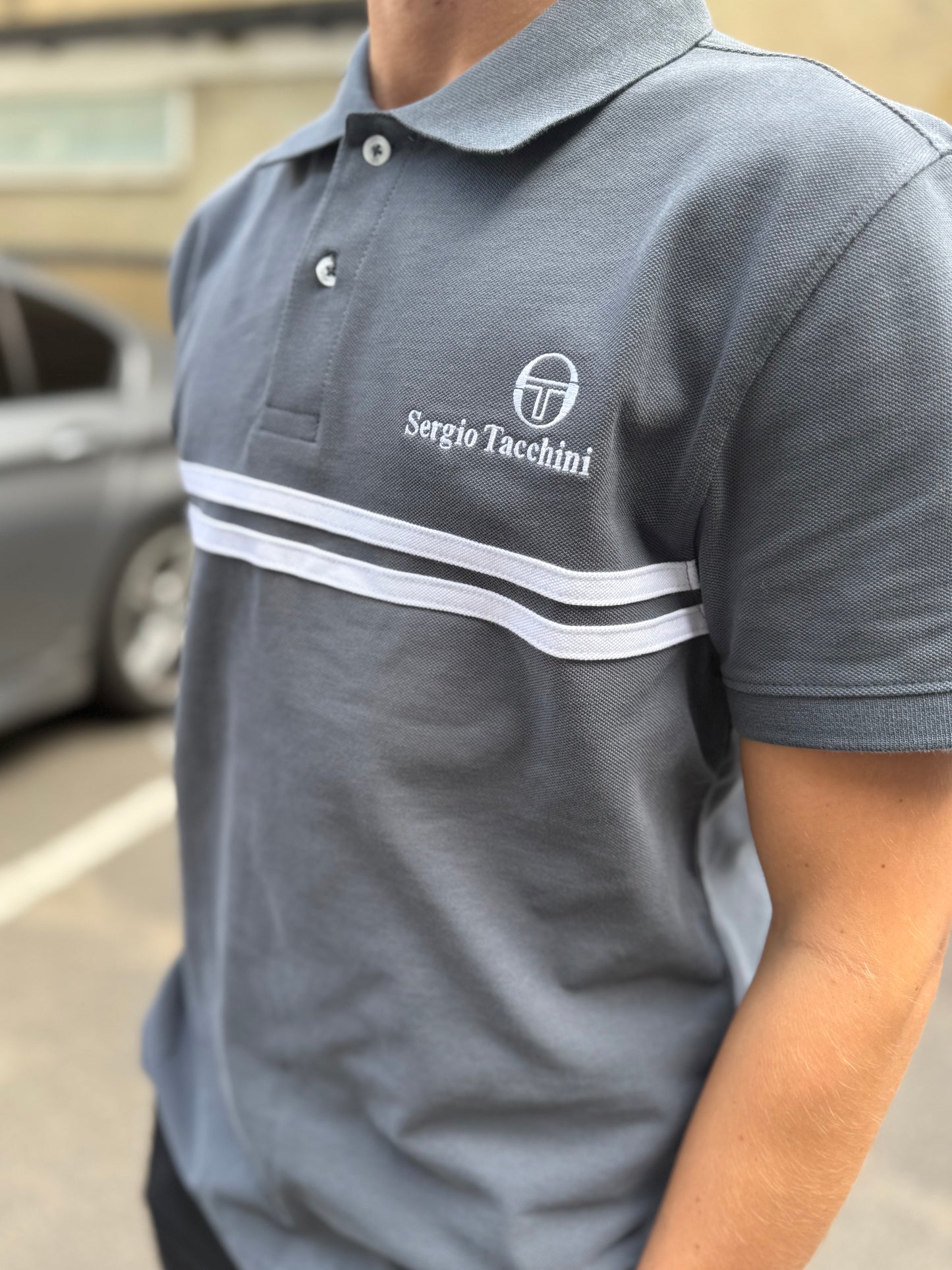 Sergio Tacchini New Supermac Polo Turbulence/White