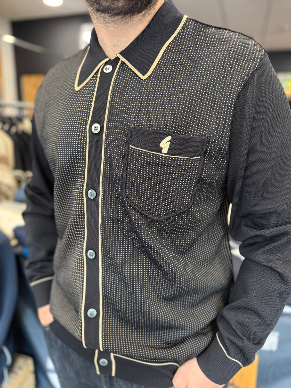 Gabicci Vintage Archive Di Lello L/S Knit in Black