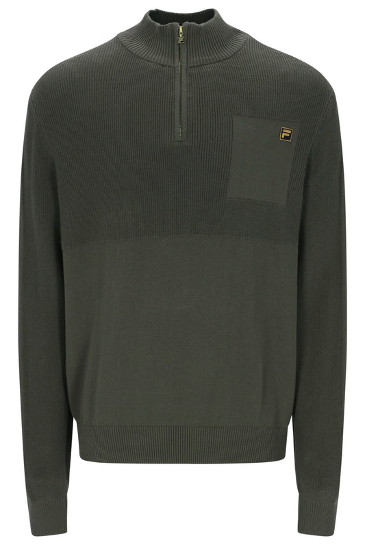 Fila Gold Aldo Quarter Zip With Rib Detailing Gunmetal