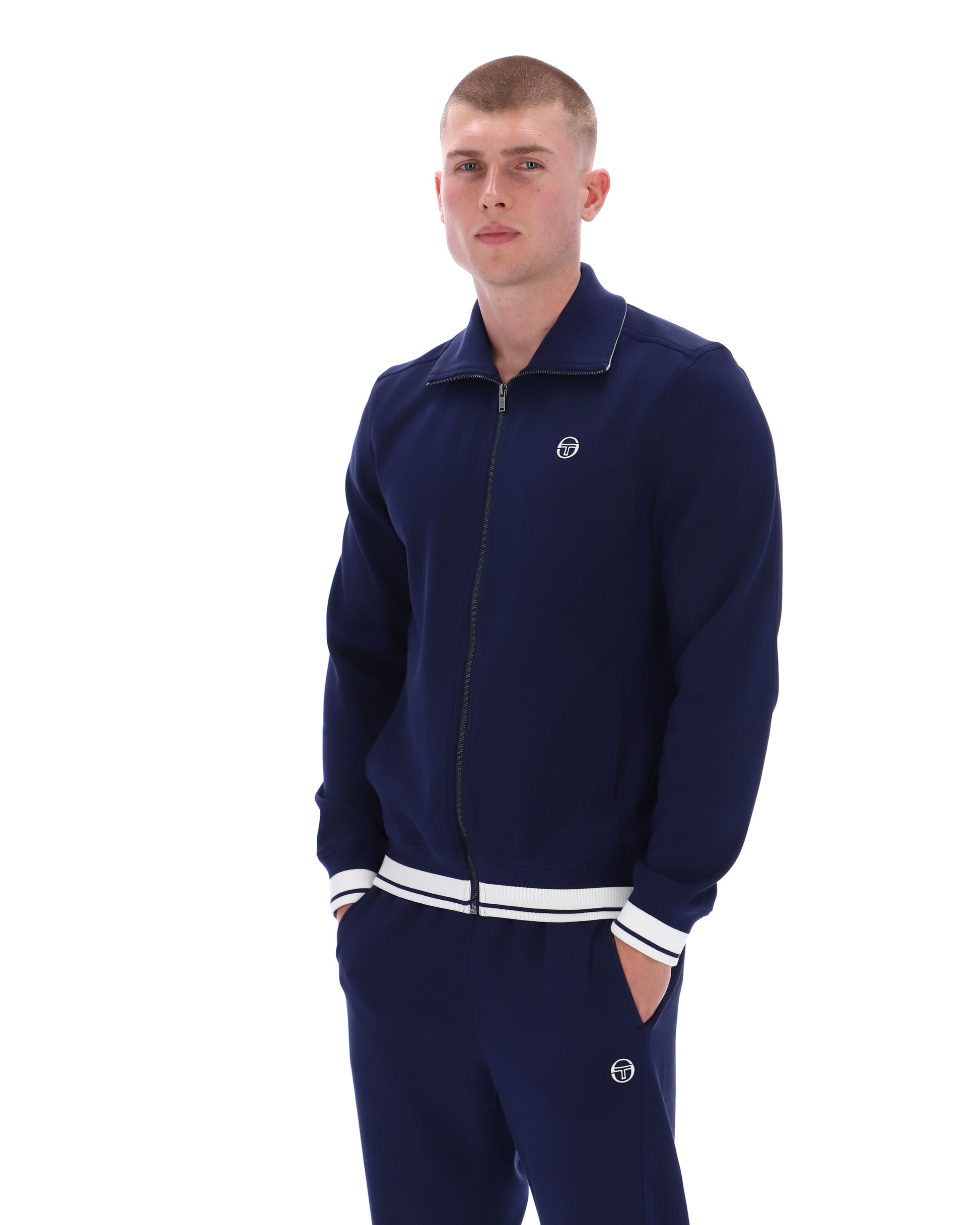 Sergio Tacchini Attilio Track Top in Maritime Blue/Gardenia - RD1 Clothing