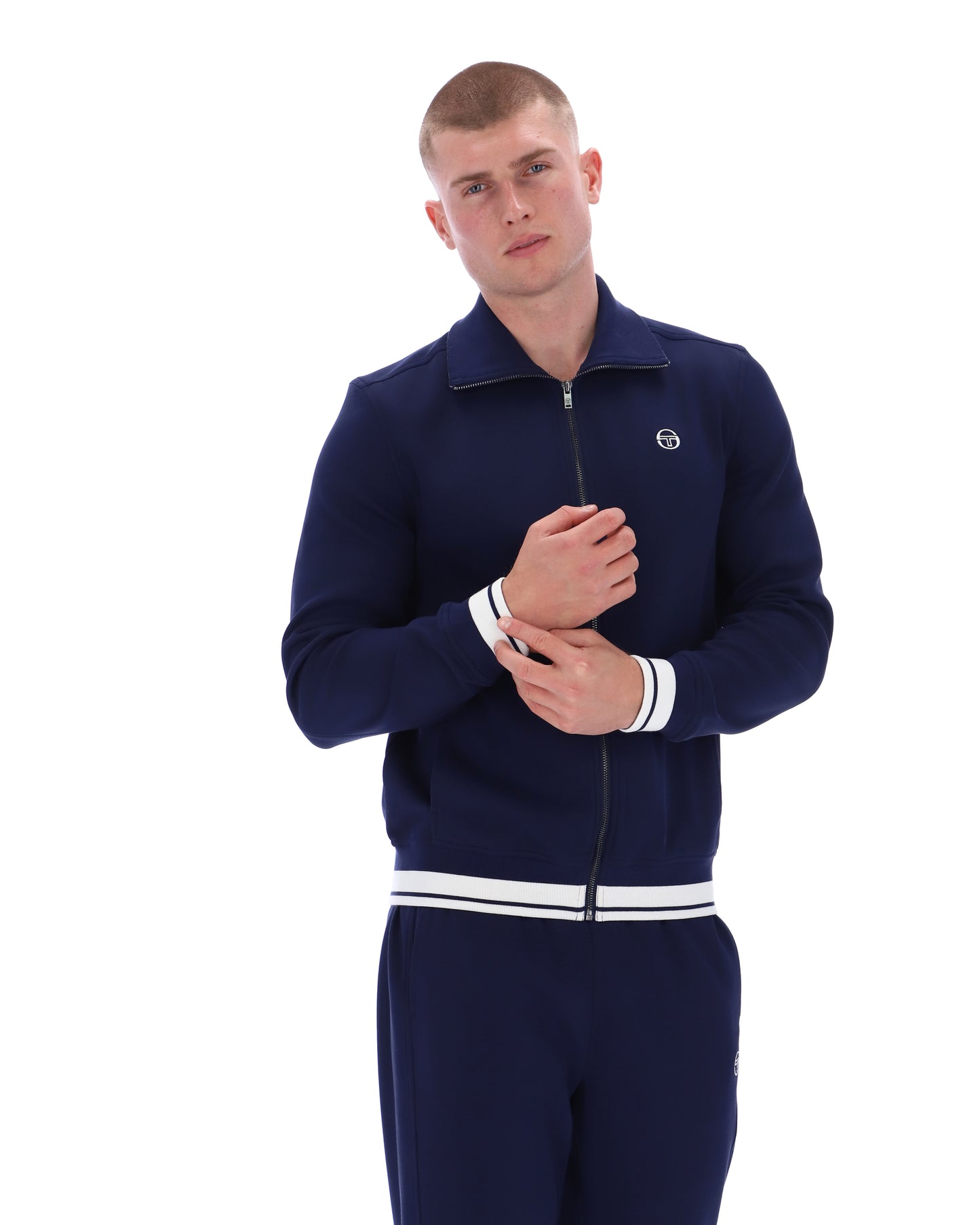 Sergio Tacchini Attilio Track Top in Maritime Blue/Gardenia - RD1 Clothing