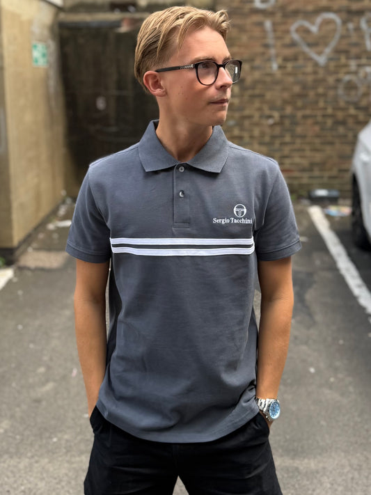 Sergio Tacchini New Supermac Polo Turbulence/White