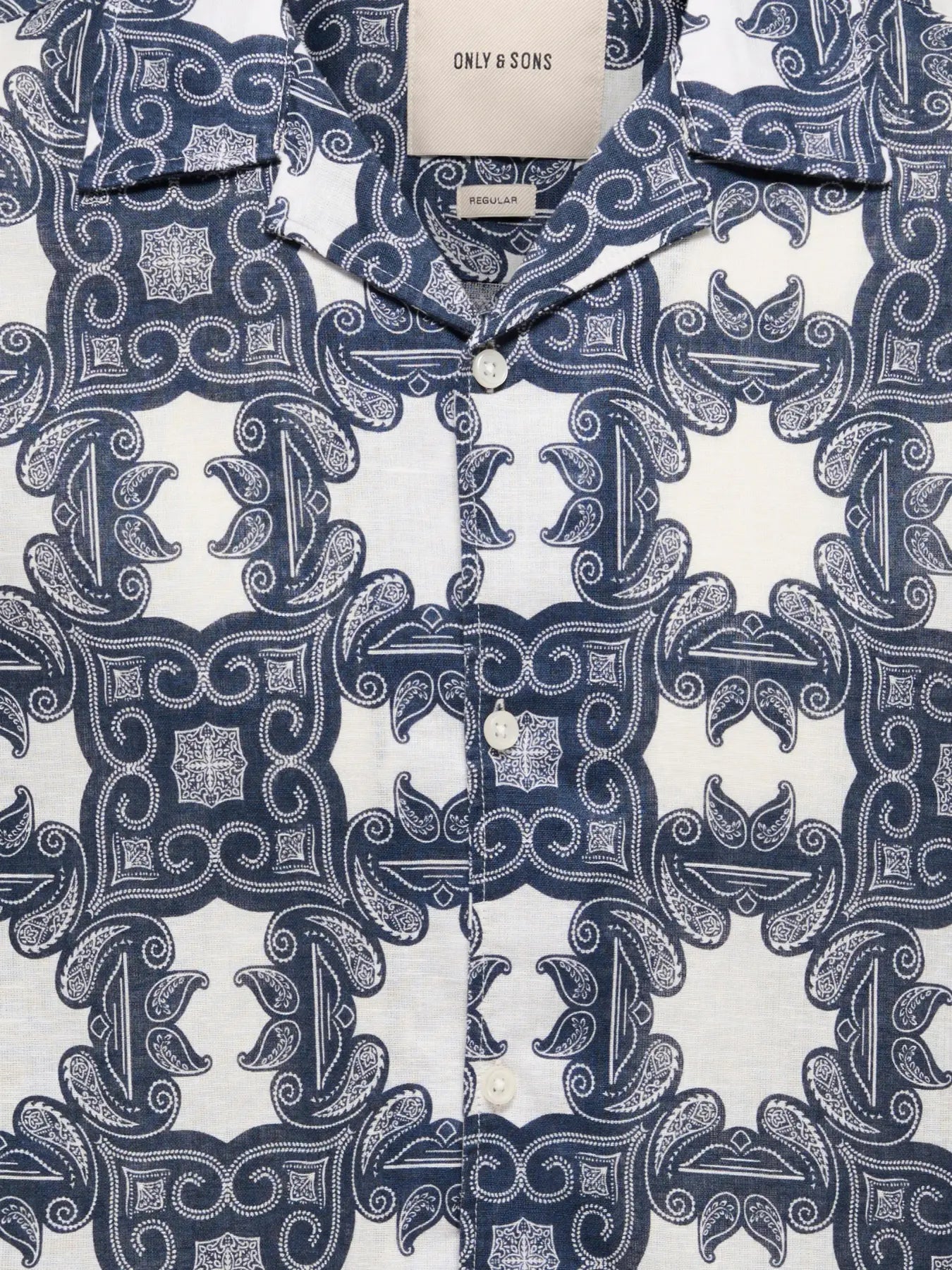 Only & Sons Onscaiden Reg Fit Linen Blend Shirt Navy - RD1 Clothing