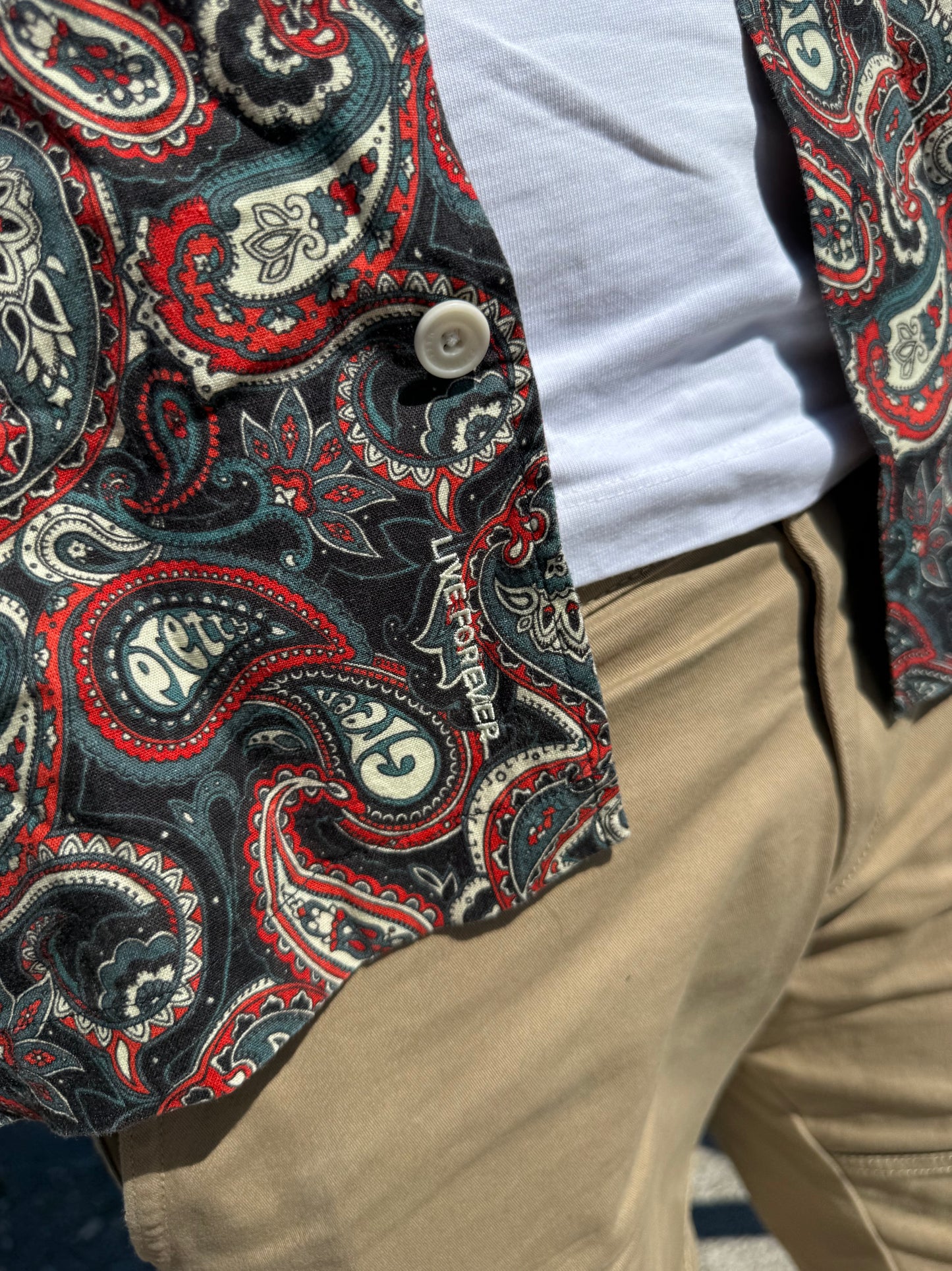 Pretty Green Bonamassa Paisley Shirt in red, featuring a stylish paisley pattern and classic button-up design.