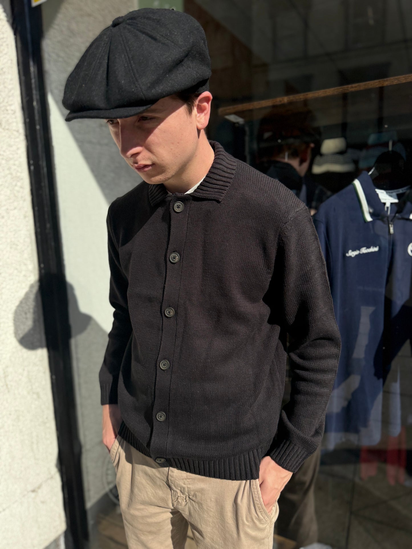 Tweed Newsboy Flat Cap Black