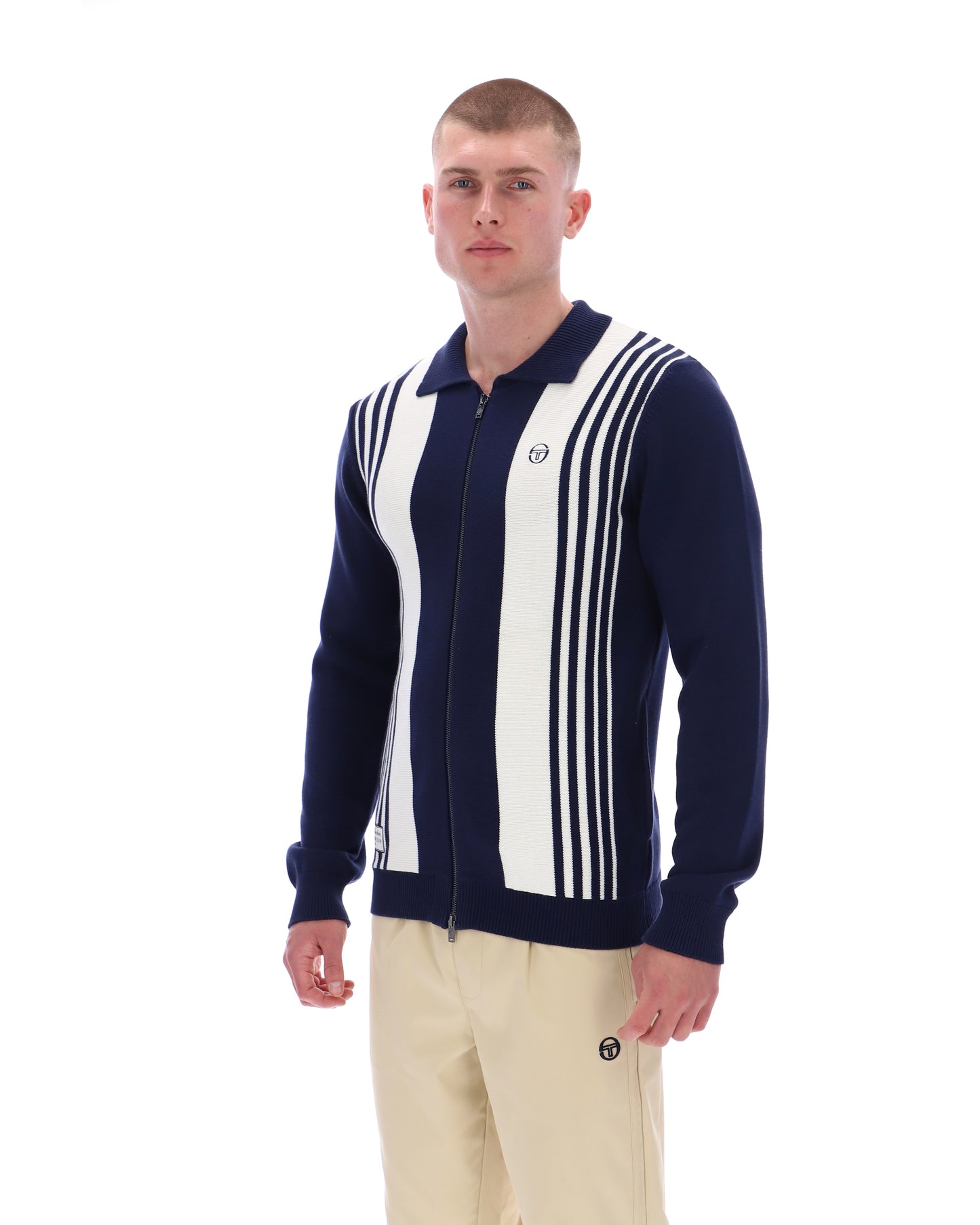 Sergio Tacchini Cipri Knitted Cardigan in Navy/Gardenia - RD1 Clothing
