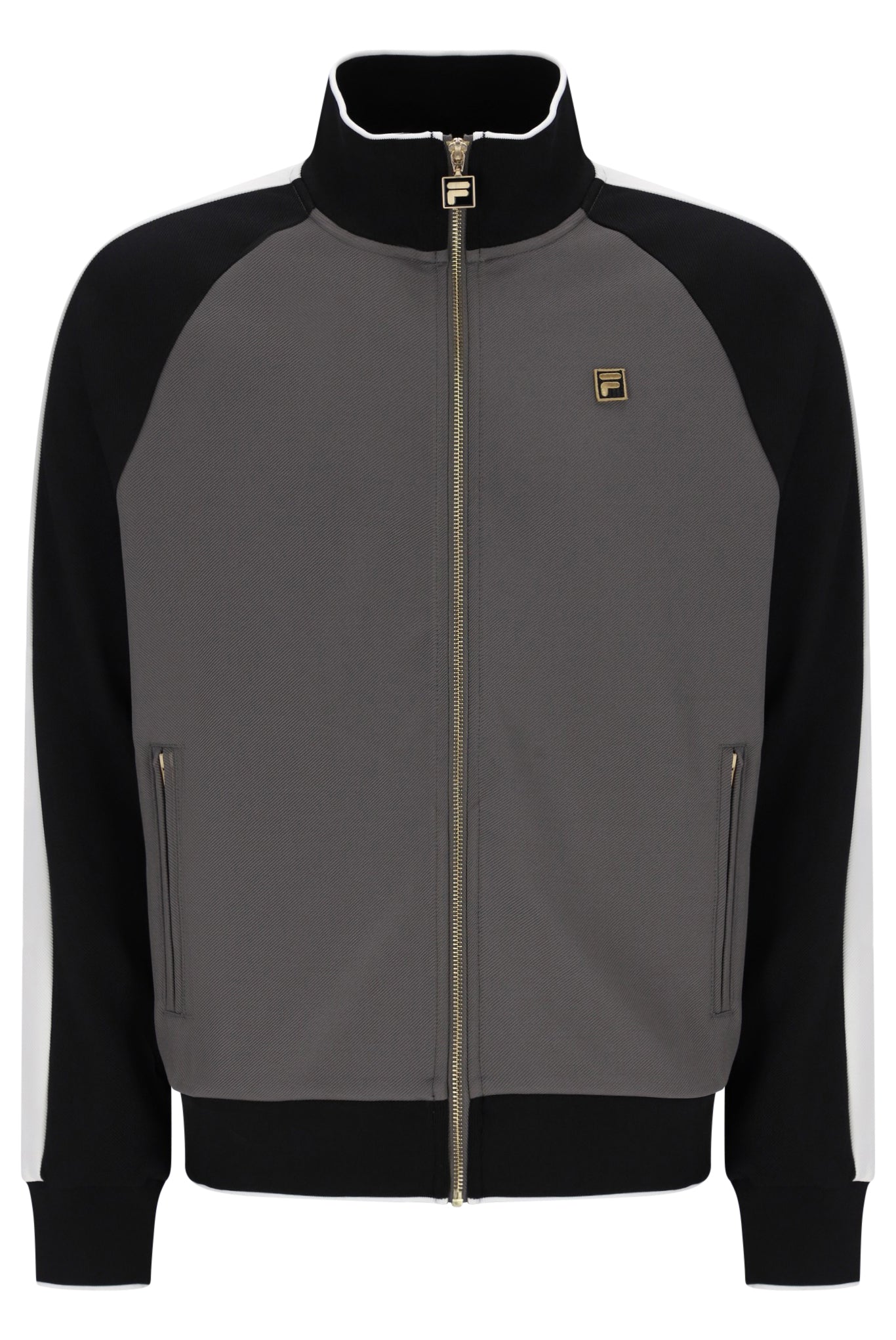 Fila Vintage Cory Colour Block Track Top Gunmetal/Black/White Down
