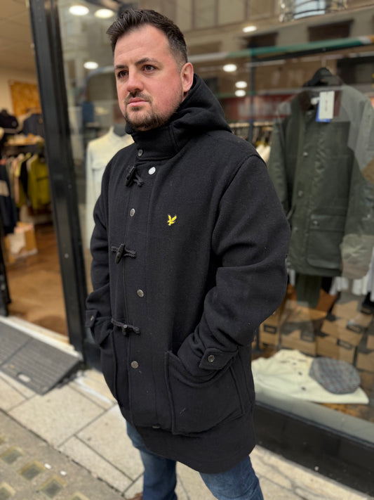 Lyle & Scott Duffle Coat Jet Black