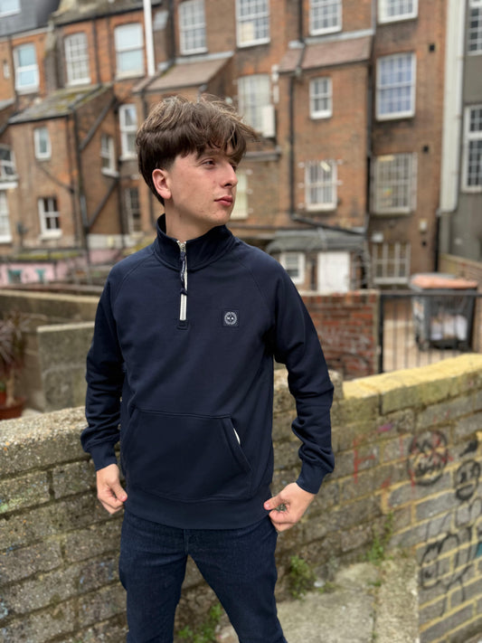 Marshall Artist Foundation Quarter Zip Sweatshirt Navy - RD1 Clothing