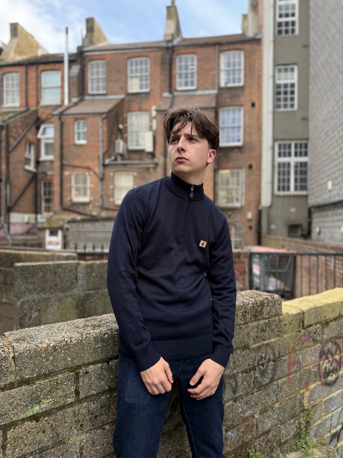 Gabicci Vintage Quarter Zip Jumper Naxton Navy - RD1 Clothing