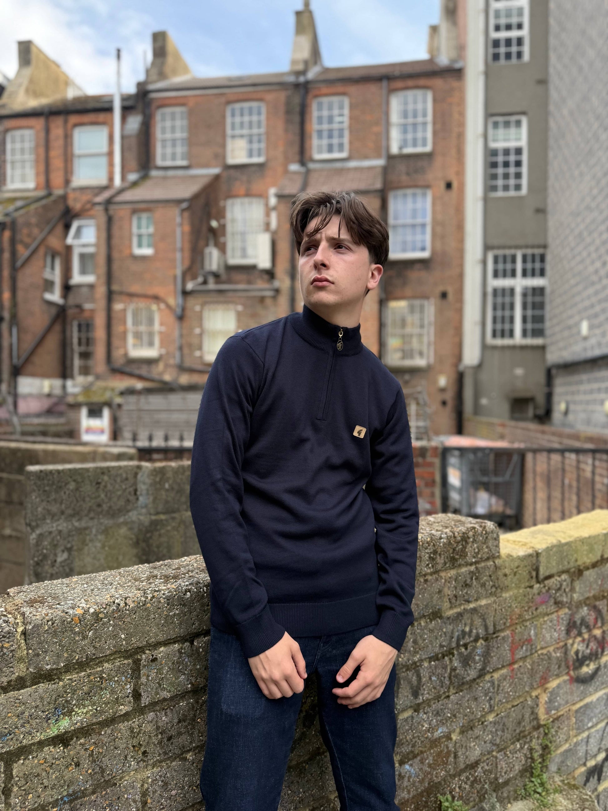 Gabicci Vintage Quarter Zip Jumper Naxton Navy - RD1 Clothing