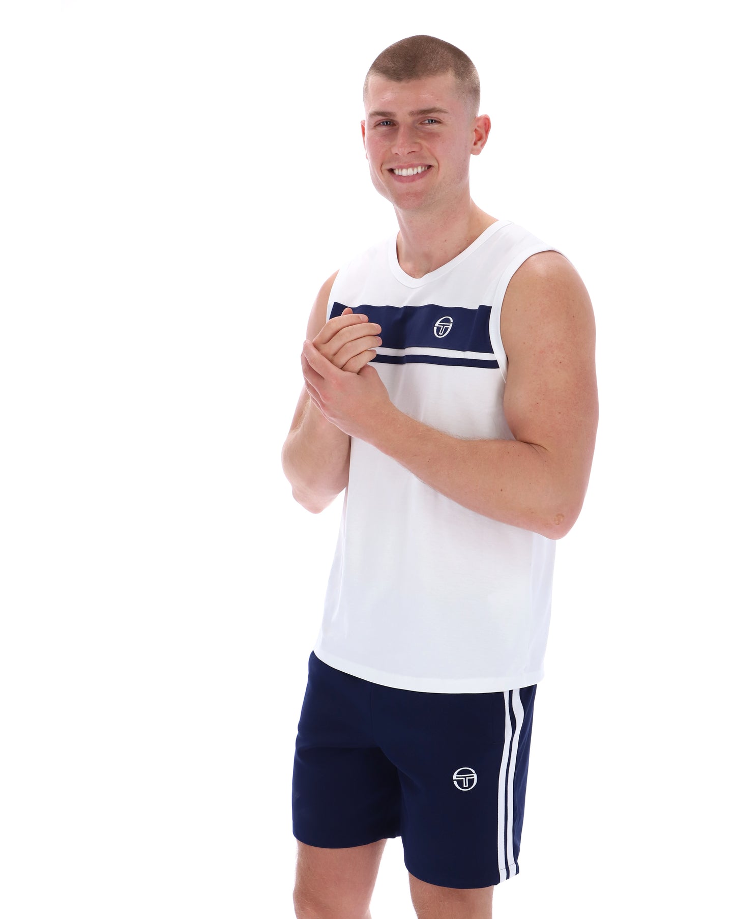 Sergio Tacchini Damarindo Vest White/Navy - RD1 Clothing