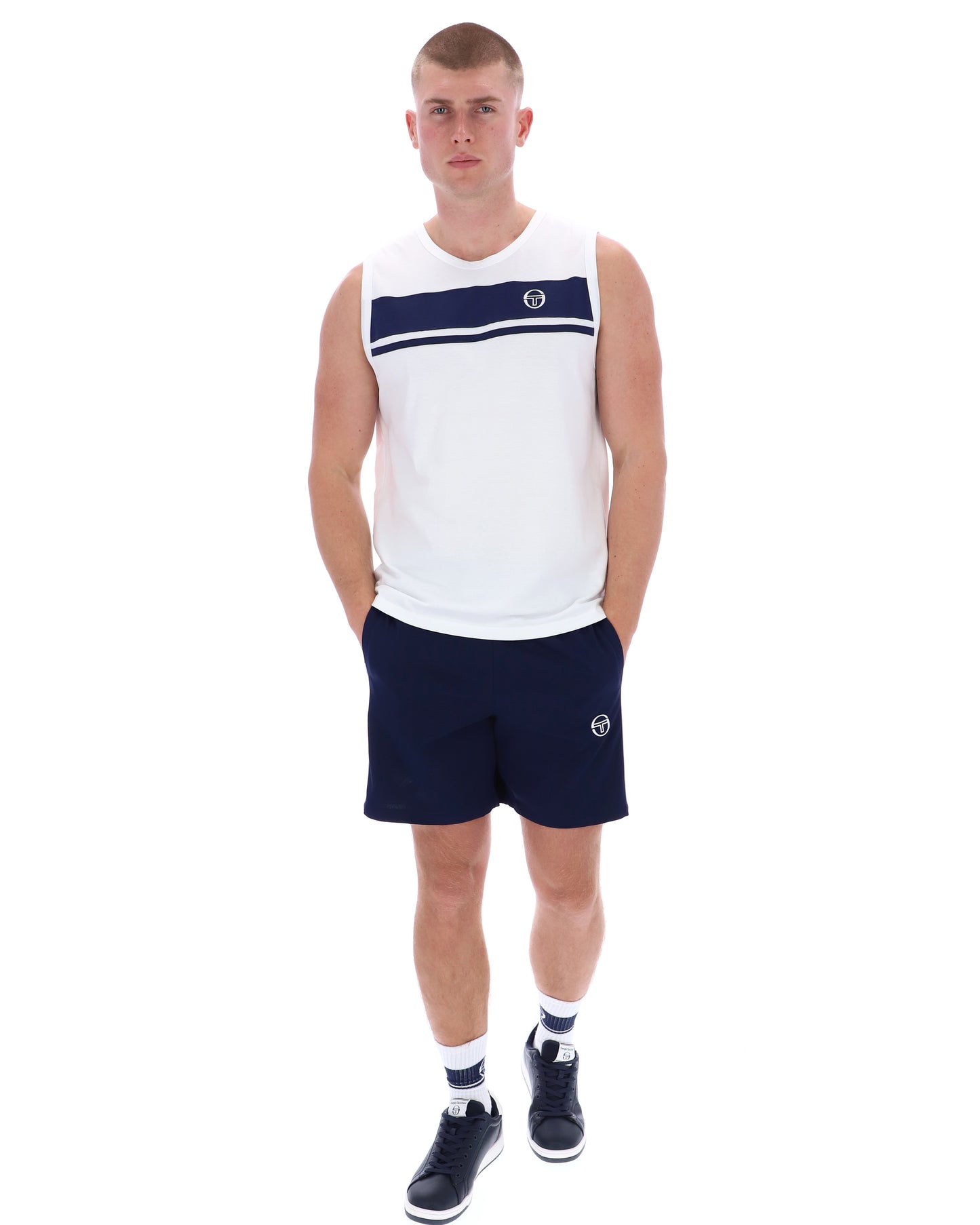 Sergio Tacchini Damarindo Vest White/Navy - RD1 Clothing