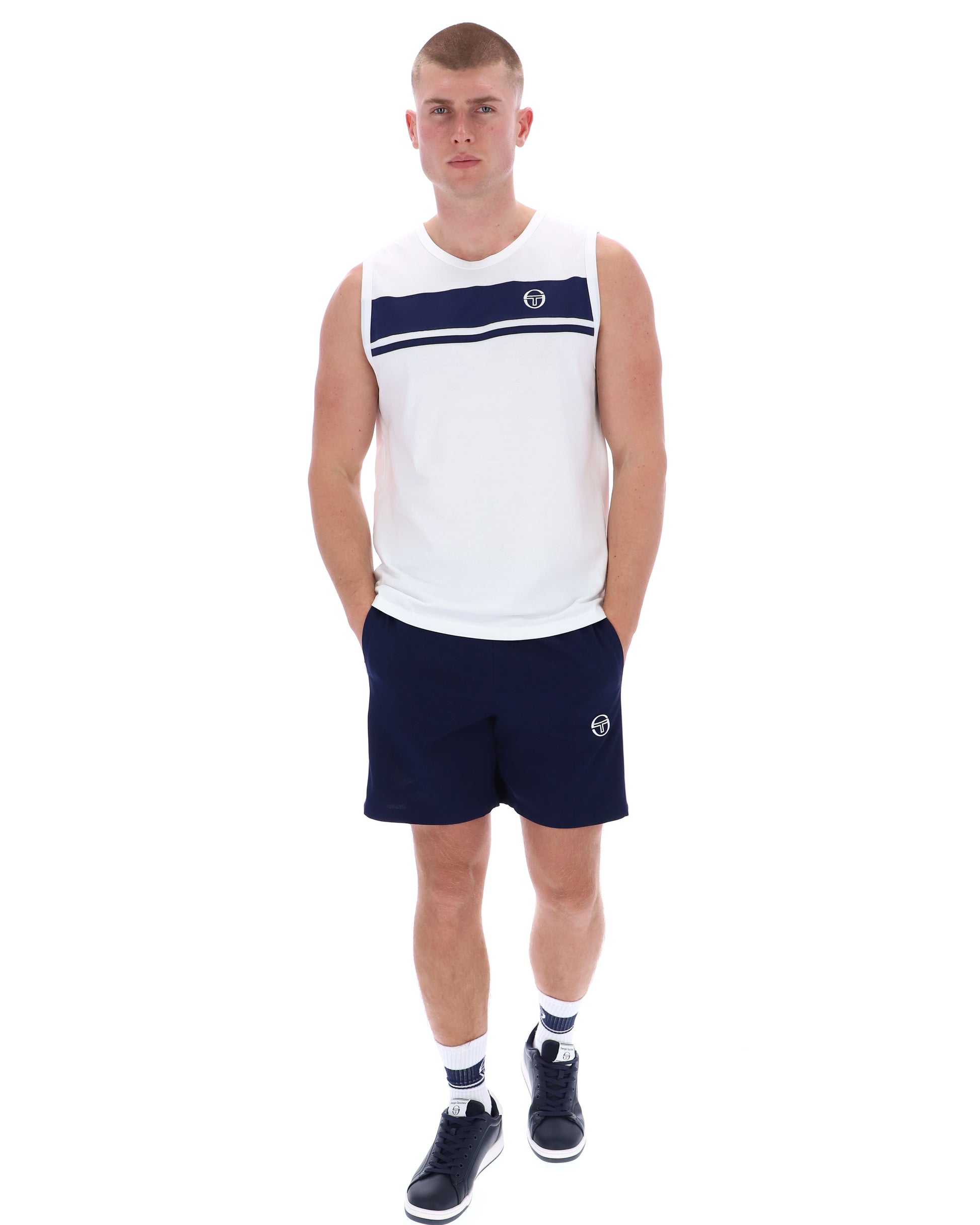 Sergio Tacchini Damarindo Vest White/Navy - RD1 Clothing