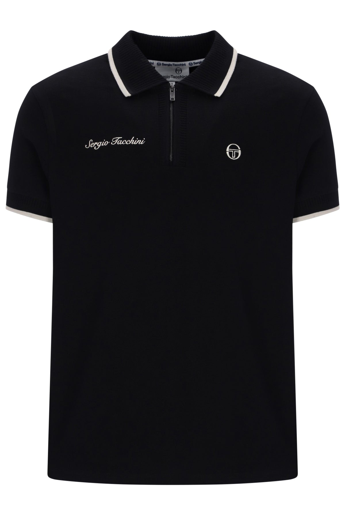 Sergio Tacchini Davide Zip Polo Shirt Black