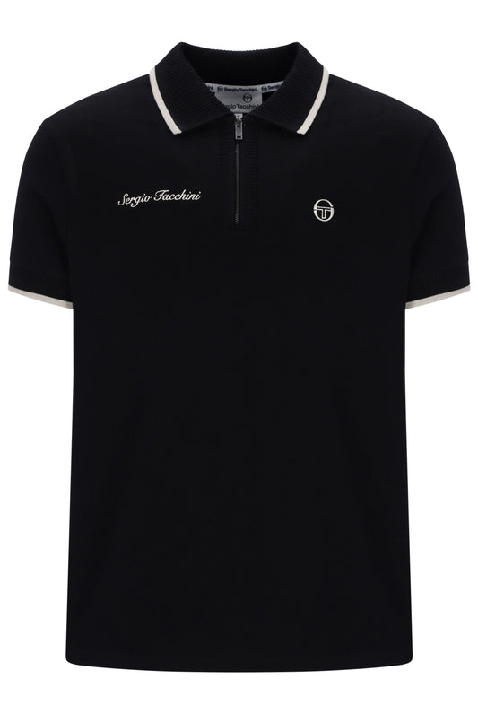 Sergio Tacchini Davide Zip Polo Shirt Black