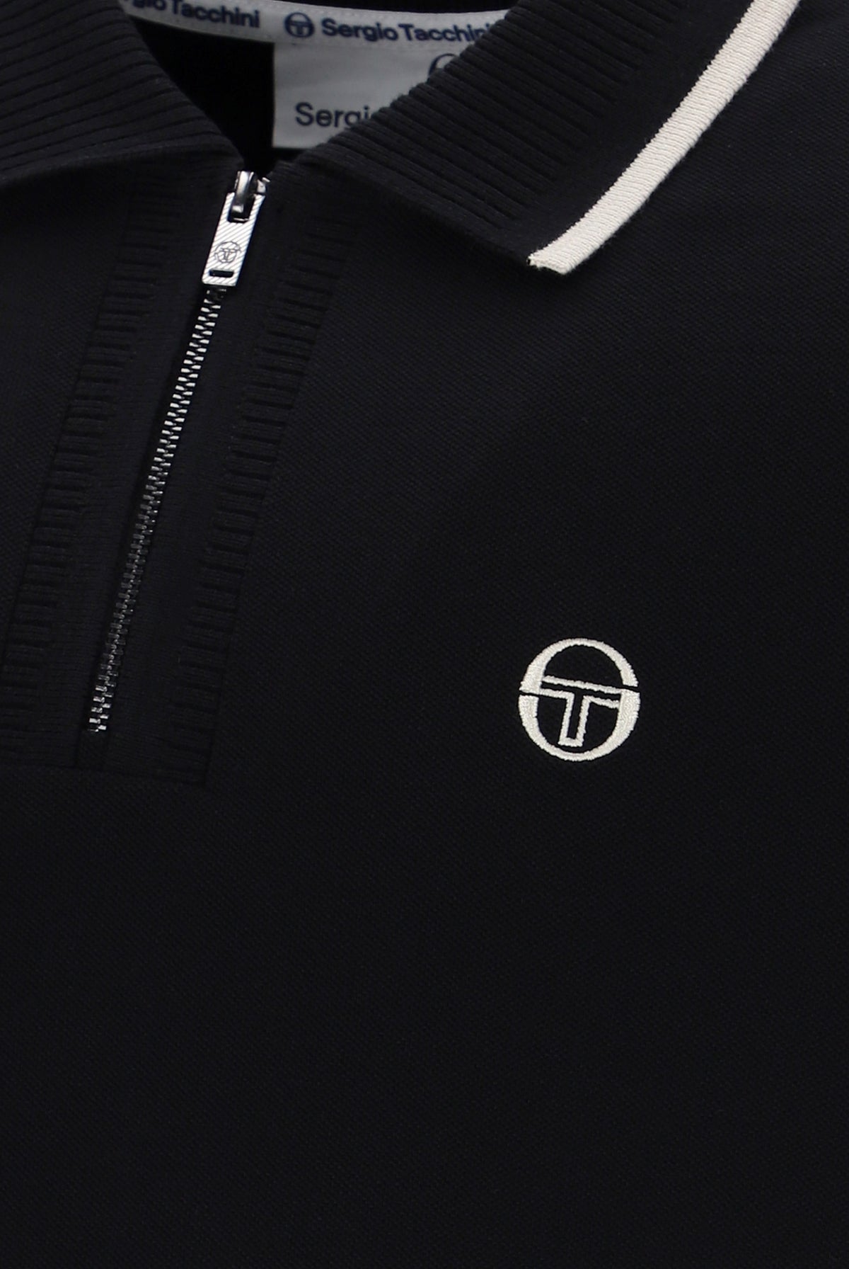 Sergio Tacchini Davide Zip Polo Shirt Black