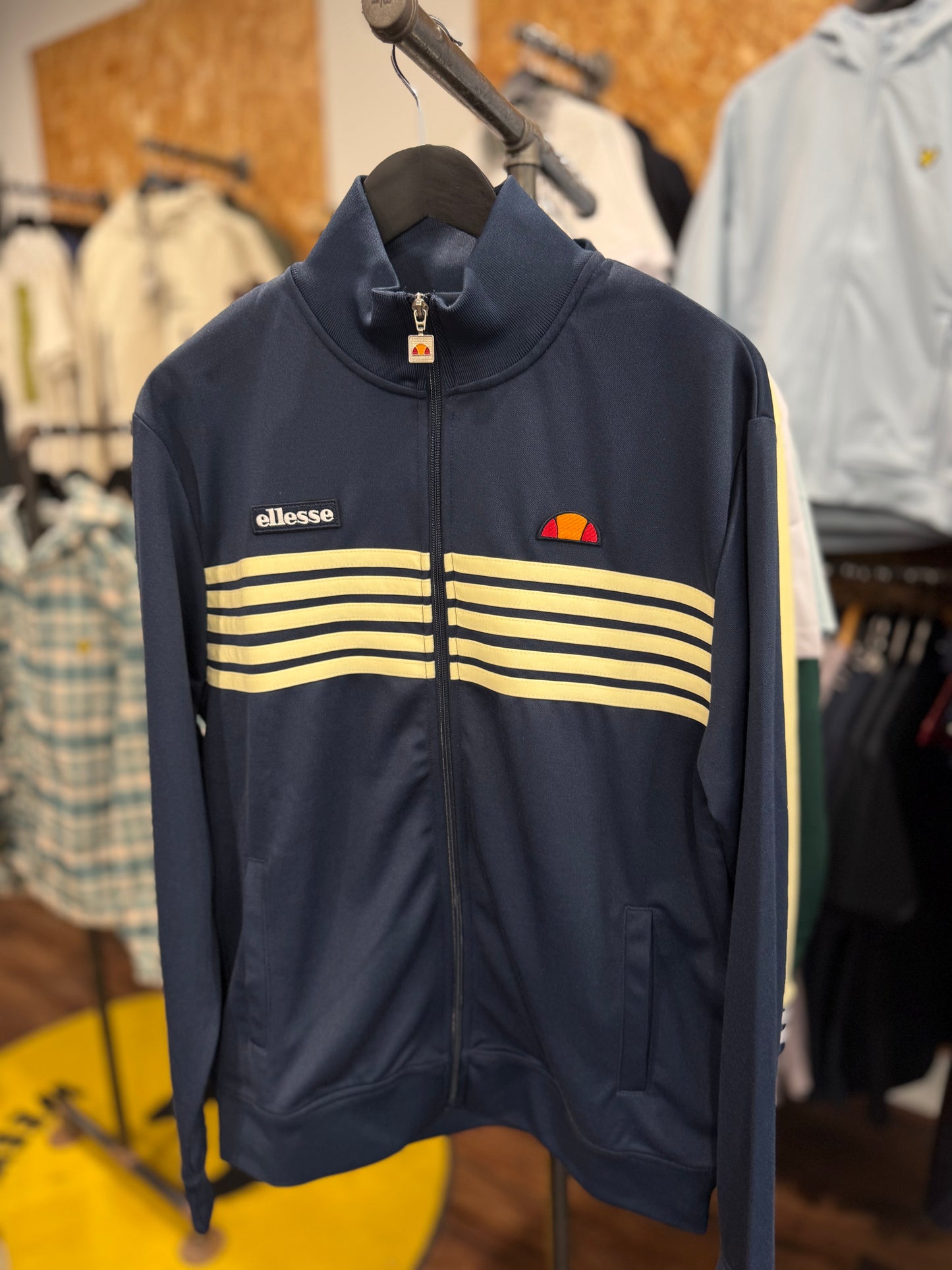 Ellesse Vicenza Track Top Navy/Light Yellow