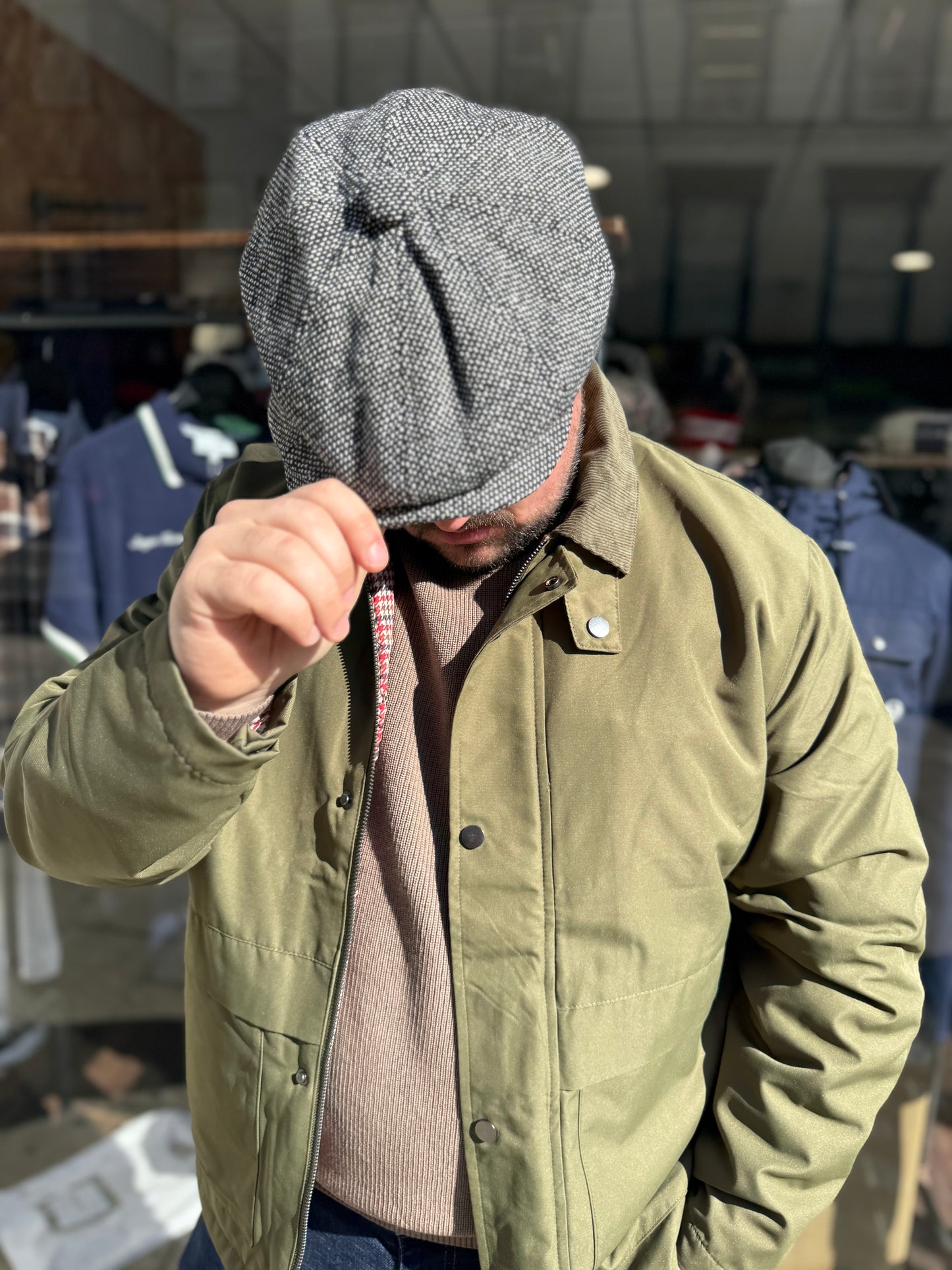 Tweed Newsboy Flat Cap Grey
