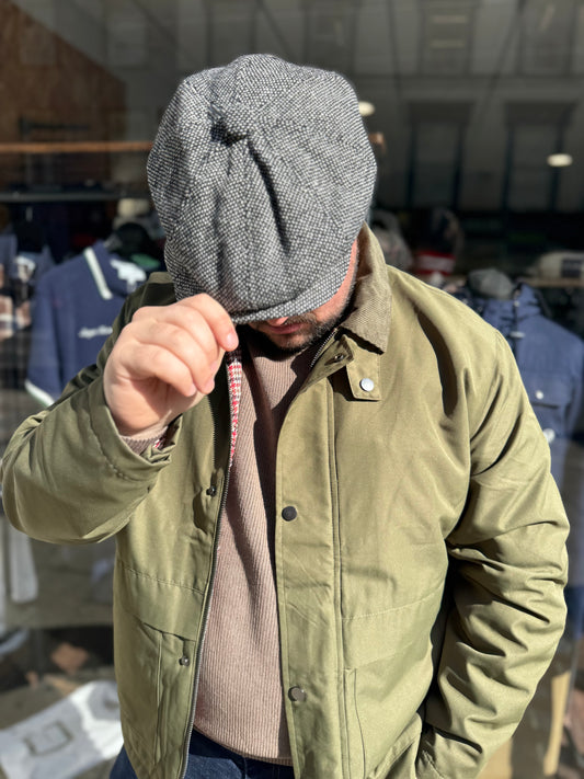 Tweed Newsboy Flat Cap Grey - RD1 Clothing