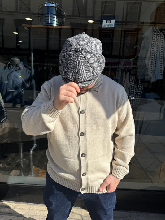 Tweed Newsboy Flat Cap Light Grey