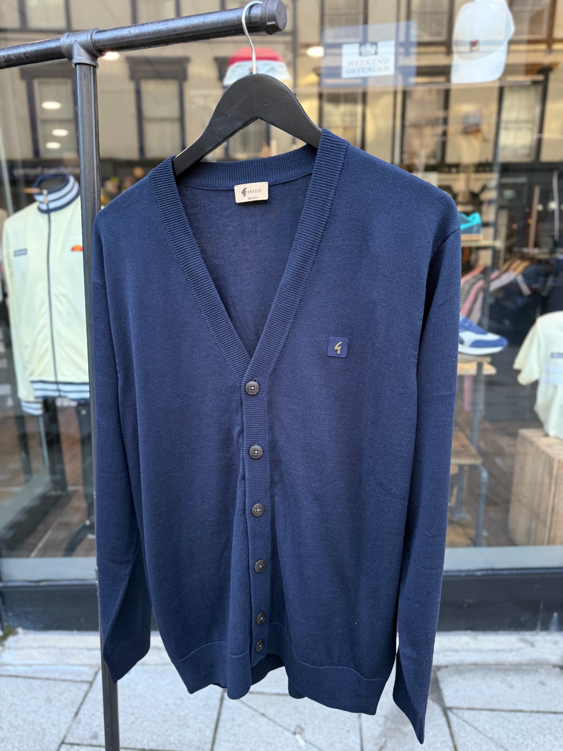 Gabicci Vintage Macklin Longsleeve Button Through Cardigan Navy - RD1 Clothing