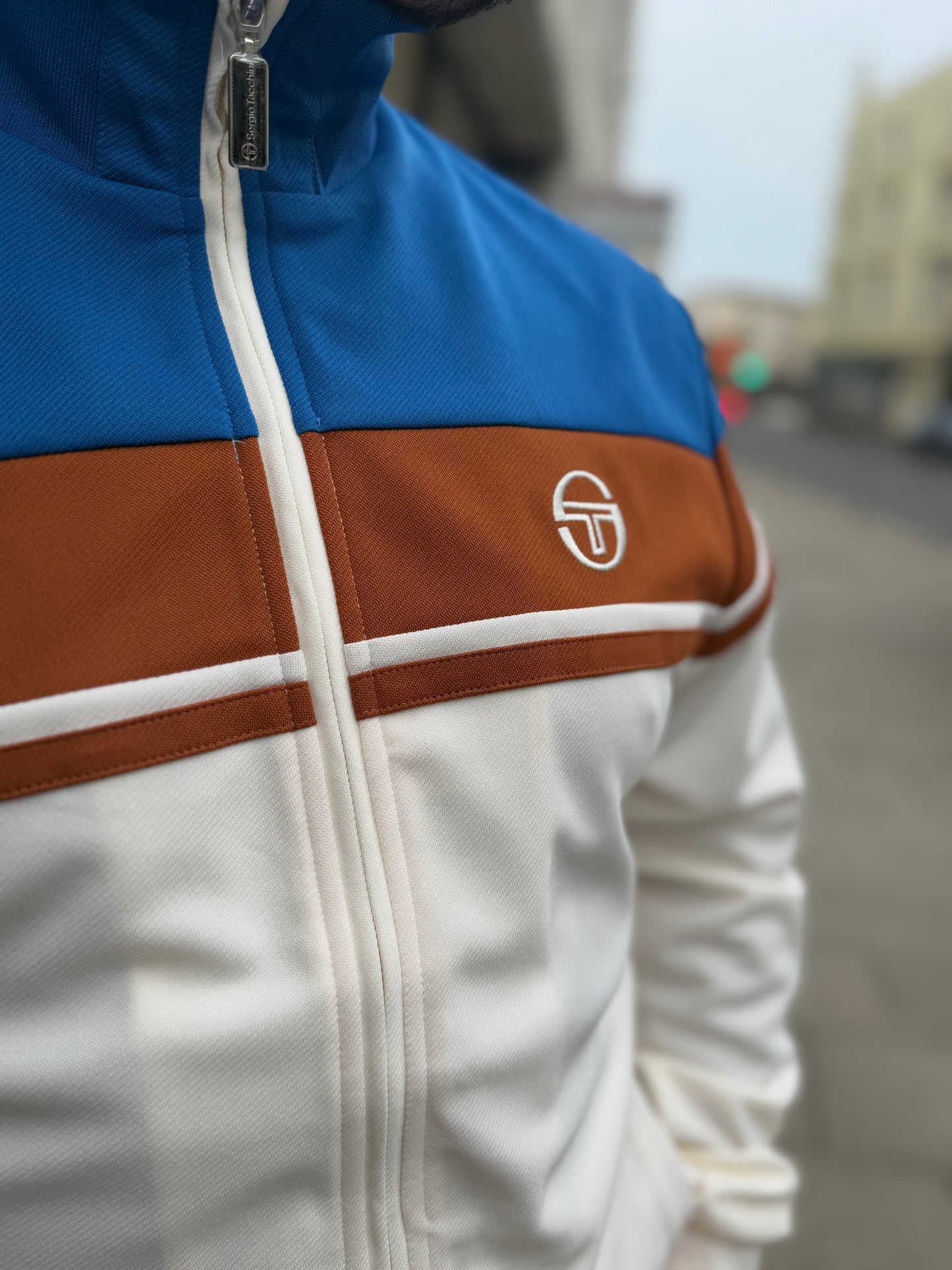 Sergio Tacchini Damarindo Track Jacket Nautical Blue/Gardenia/Mocha Bisque