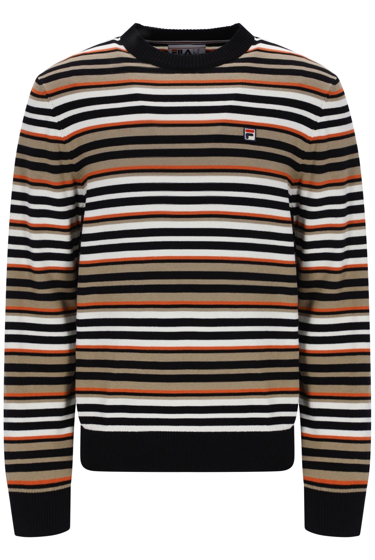 Fila Vintage Elias Knitted Stripe Crewneck Black/Gardenia/ Burnt Orche/Chincilla