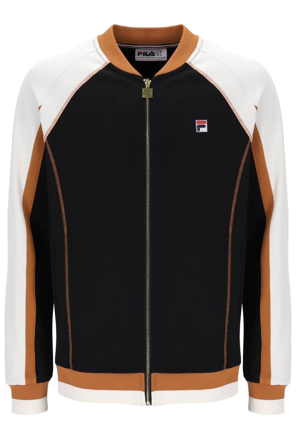 Fila Eliot Flat Lock Detail Track Top Black/Gardenia/Pumpkin Spice