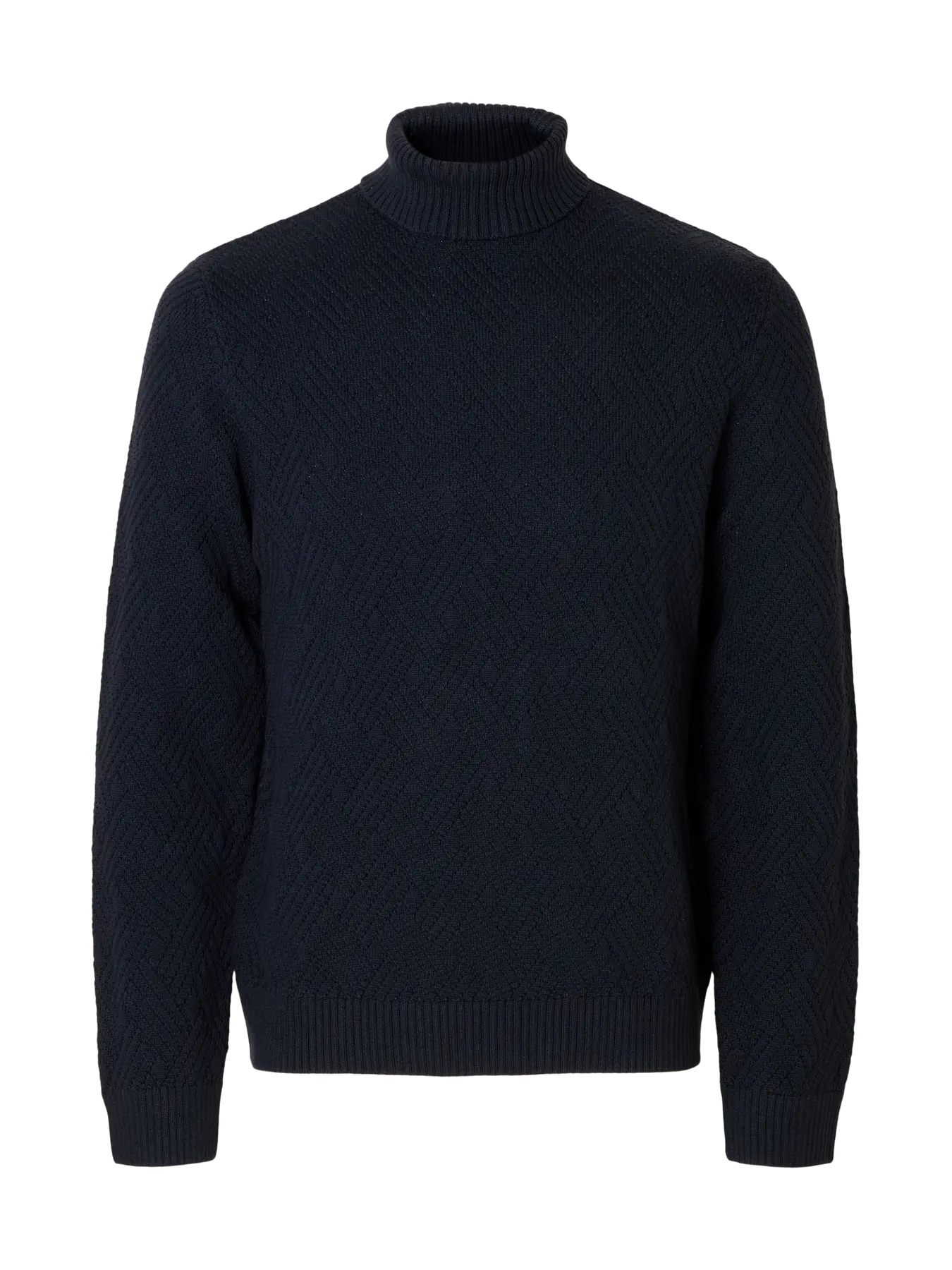 Selected Homme Long Sleeve Knitted Roll Neck Navy