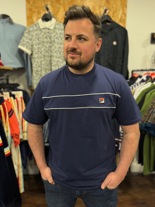 Fila Williams Piping T-Shirt Navy - RD1 Clothing