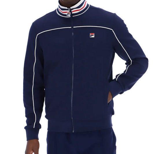 Fila Vintage Federico Tipped Neck Track Top Navy