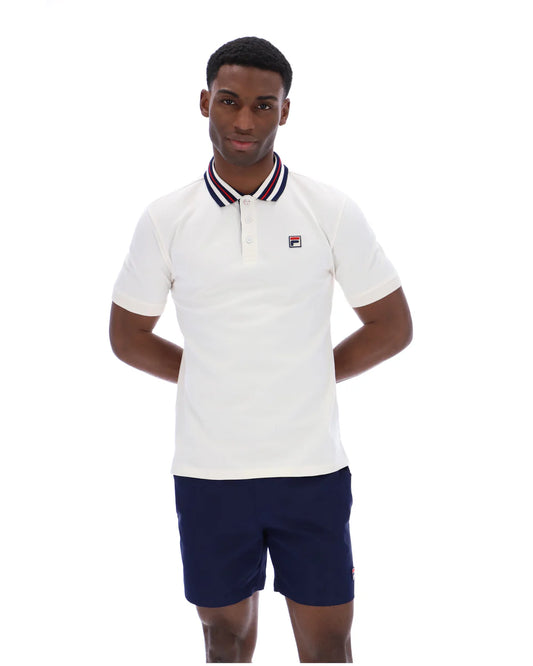 Fila Vintage Achille Three Button Heritage Tape Basic Polo Gardenia - RD1 Clothing